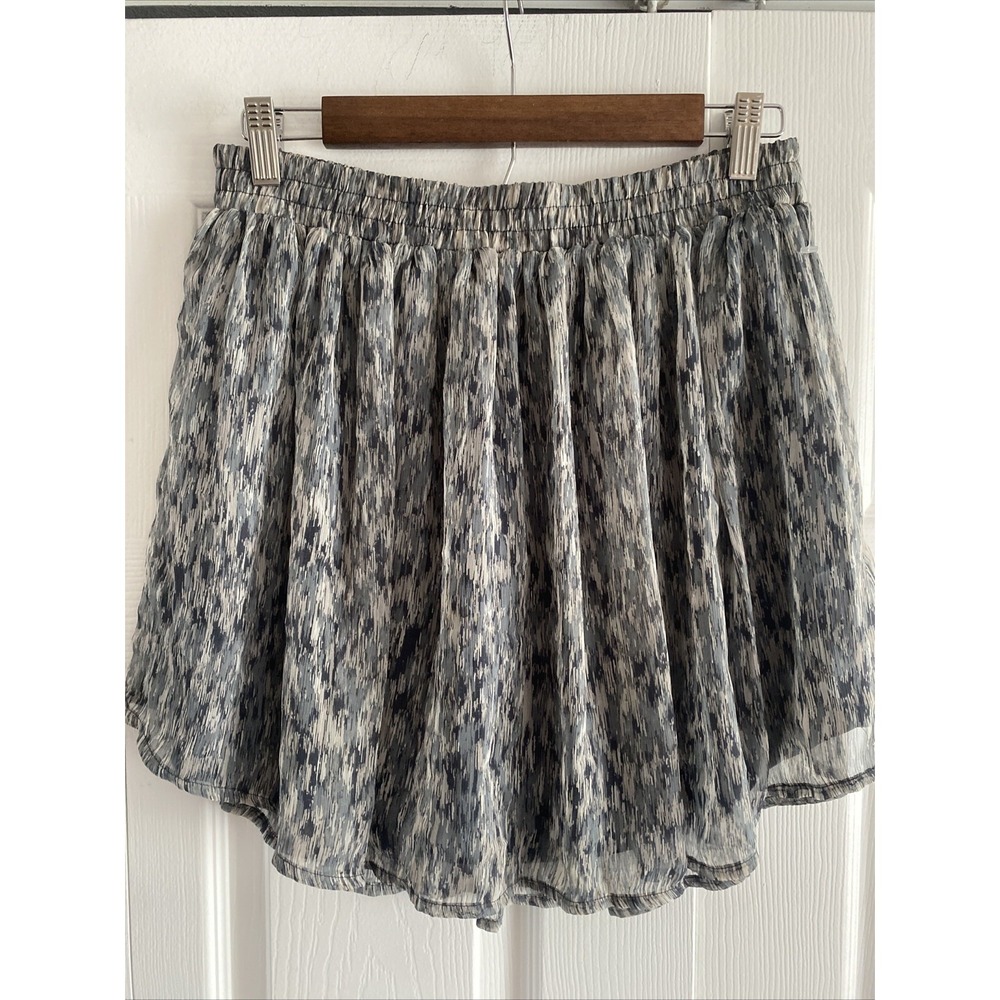 Converse One Star Abstract Chiffon Mini‎ Skirt Womens Size S Gray Pleated Casual